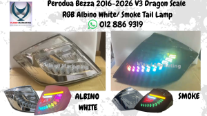 Perodua Bezza (2016-2026) V3 Dragon Scale RGB Albino Tail Lamp Tail Light LED Brake Light DRL Daylight Running Light