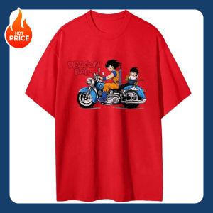 Bandai | Dragon Ball Peripheral Printing GOKU Summer Short Sleeve T-Shirt Classic Anime Mens and Womens Cotton T-Shirt