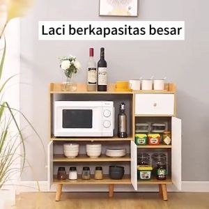 Lemari Dapur Minimalis / Lemari Buffet Kayu / Lemari Penyimpanan Serbaguna / Rak Bufet Multifungsi