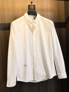 Pure Cotton Washed Soft Mens Casual Fashionable Collared Shirt All-Season Standard Fit Long Sleeve Daily Wear Solid Color