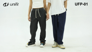 UNIFIT Retro Washed Jeans Drape Loose Straight Cut Wide Leg Loose Pants Trouser Denim Casual Plain Pants UFP-01
