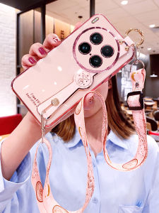 เคสโทรศัพท์ซิลิโคนบางเฉียบสำหรับ Vivo X200 Ultra พร้อมสายรัดข้อมือและสายสะพายข้าง ป้องกันการตกหล่น สำหรับผู้หญิง