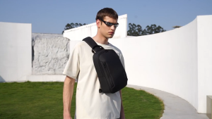 BANGE 3077 Minimalist Sling Bag NEW ARRIVAL (22x10x34.5cm) (7.6 Liters) (0.46kg) Premium Polyester Fabric Anti-Theft Design Quality Zipper Fits 10.6-inch iPad Tablet Travel Work Crossbody Bag for Men | High Quality Waterproof Durable Lightweight