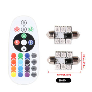 KEVANLY | 1 set C5W C10W LED Festoon 31mm 36mm 39mm 41mm RGB Remote Control Car Inteiror Truck Van Bulb Dome Reading Door Signal Lamp 12V