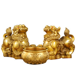 BINYUE | Feng Shui Wealth Attraction Pair Male Female Pi Xiu Statuette Brass