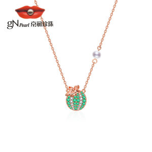 White Round Freshwater Pearl 925 Silver Necklace
