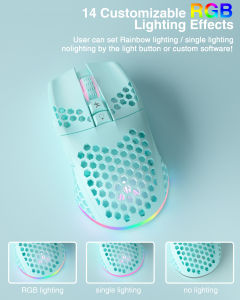 SOLAKAKA Bluetooth + 2.4G Không Dây Chuột Chơi Game 3 Chế Độ RGB Có Thể Sạc Lại 800-4000 DPI Với Hộp Tổ Ong Quang Học Công Thái Học Máy Tính Chơi Game Chuột Cho Máy Tính Xách Tay PC(SM600)