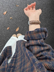 Thickened Plush Tartan Long Sleeve Shirt Jacket Womens