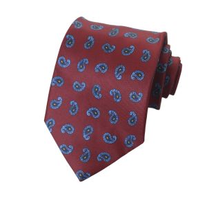 Mens Polyester 9cm Red Blue Paisley Tie For Men Fashion Shirt Suit Accessories Gifts Fit Wedding Business Party