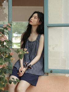 me home wear | Cotton Sleeveless Vest Double Layer Gauze Home Wear