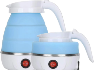 Foldable Electric Kettle Travel Portable Collapsible Silicone Water Boiler Fast Boiling 400W Dual Voltage Auto Shut-Off
