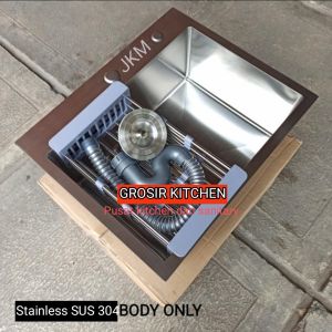 Kitchen Sink 5040/5243 Black Paket Kran Fleksibel Tarik/Bak Cuci Piring Hitam Komplit Set Minimalis Stainless SUS304 /Wastafel cuci piring 1 lobang