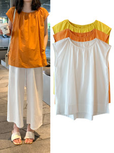 Summer New Pure Cotton Short Sleeve Overhead Shirt Loose Maternity Top Baby Doll Shirt Casual Style Maternity Wear Large Size