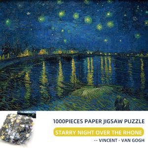 Jigsaw Puzzle Stunning Van Gogh Starry Night Rhone Art For Adults Perfect For Family Game Night And Brain Exercise