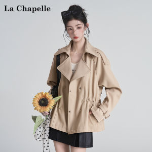La Chapelle | Áo Khoác Peacoat Đen Thiết Kế Nếp Nhăn Dây Nịch Cúc Đôi