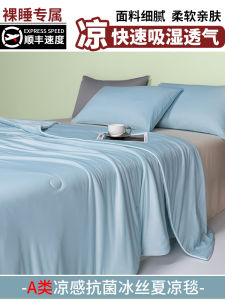Class a Cool Feeling Ice Silk Blanket Thin Summer Office Nap Couch Cover Modern Minimalist Style All Season Solid Color Blanket