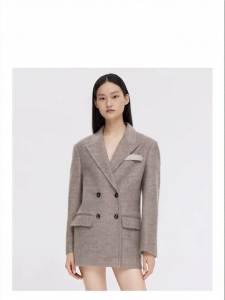 Wool Blend Commuter Suit Double-breasted Womens Blazer