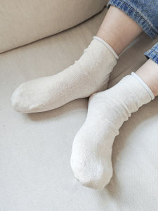 Plus Size S118 Pure Color Linen Men Women Socks Antibacterial Breathable mid High Tube No Bone Socks for All Seasons