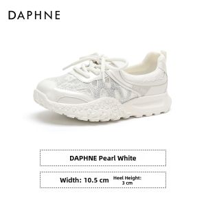 Daphne | Breathable Lace-Up Platform Womens White Shoes