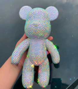 🔥 Quality Selection 🔥23cm Vinyl Handmade DIY Violent Bear Stick-on Crystals Spot Drill Bear Rhinestone Bear Creative Gift Toy Decoration 23cm Net Red Vinyl Handmade DIY Violent Bear Stickwanliwuyun20037.1