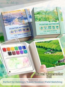 Watercolor Palette Set Portable Acrylic 12 Wells