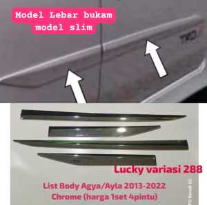 LIST BODY SIDE BODY MOULDING LIST SAMPING PINTU AGYA AYLA 2013-2018 CHROME HARGA 1SET(4PINTU)