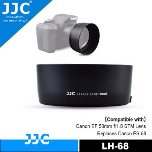 JJC โป๊ะเลนส์ฮูดสำหรับกล้อง Canon EF 50มม. F/1.8เลนส์ STM แทนฟิล์มแคนนอน ES-68เลนส์เฉดสีเข้าถึงการติดตั้ง49แผ่นกรอง Mm และฝาครอบเลนส์