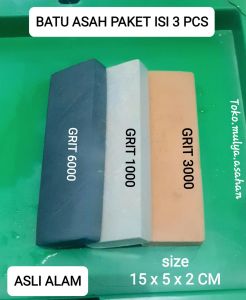 PAKET 3 BATU ASAHAN PISAU ASLI ALAM SIZE 15x5x2 CM