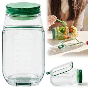 Salad Pod Salad Jars with Lids Meal Prep Leakproof Container Salad Container with Side Hatch Bowl for Home Outdoor Travel Lunch