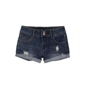 spao | Quần Short Đenim Xanh Vintage Phong Cách Cổ Đã Sờn Cao