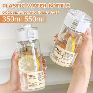 350/550ML Simplicity Water Bottle With Filter Transparent Plastic Portable Leak Proof Drink Cup