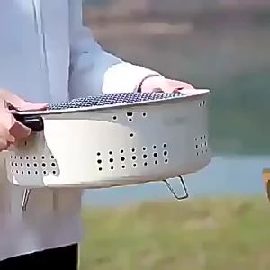 Portable Barbecue Grill Korean Charcoal Stove Stainless Steel Split BBQ Stove Round Non-stick Barbecue Rack For Outdoor Camping