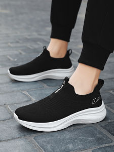 Warrior | Mens Black Autumn Breathable Slip-On Soft Sole Mesh Cloth Shoes