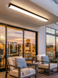 Outdoor Waterproof Anti-Bug Ceiling Light Super Bright Long Strip Lamp for Patio Sunroom Corridor Minimalist Aluminum PVC Fixture