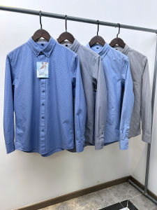 Áo Sơ Mi Cotton Oxford Dài Tay Thường Ngày Cho Nam Áo Sơ Mi Kẻ Sọc Cổ Bẻ Tay Dài Mùa Xuân 2024 Áo Sơ Mi Cotton Thoáng Khí