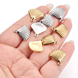 จี้เปลือกเหล็กสแตนเลส Diy อุปกรณ์เสริมจิวเวลรี่ทอง18K เสน่ห์ย้อนยุค