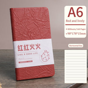 Colorful A6 Hardcover NotebookHorizontal Line Pages.80 Sheets/160 Pages/Book 70GSMOffice Students Supplies