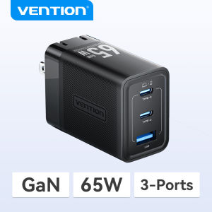 Vention PD 65W 100W GaN Charger Type C USB Fast Charging for iPhone 16 15 14 13 pro max Samsung S24 Ultra S23 S22 Huawei Mate 60 Pura 70 Pro Xiaomi 14 Pro 13t 12t Macbook Laptop Android Portable 3 Port Charger Adaptor