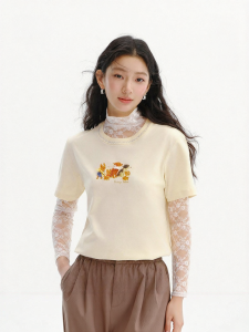 Semir | Áo Thun Tay Ngắn In Hình Chó Dành Cho Phụ Nữ Mùa Hè Form Rộng Cổ Tròn
