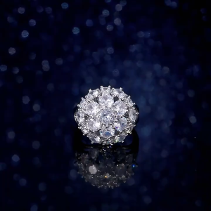 Edgy Floral Index Finger Ring Exaggerated Full Pavé CZ Design Light Luxury Jewelry