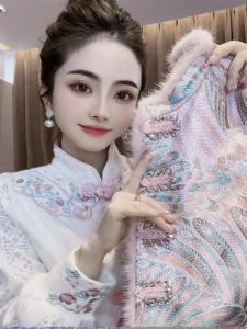 New Chinese Style Fashion Set High End Heavy Cotton Vest Beautiful Small Shirt Autumn Winter New Arrival Ladies Suit