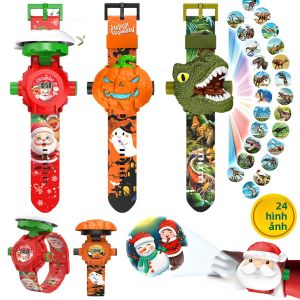 Đồng Hồ Điện Tử Chiếu Hoạt Hình Cho Trẻ Em 24 Mẫu Hiển Thị Đồ Chơi Giáo Dục Montessori Quà Tặng Cho Bé Trai Và Bé Gái - Chạy Bằng Pin