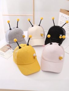 Kids Baseball Mesh Sun Hat: Breathable Boys and Girls Sun-Proof Peaked Cap Baby Spring and Summer Little Bee Hat