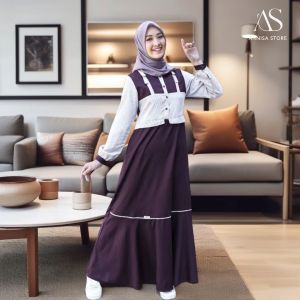 BAJU DRESS GAMIS REMAJA & WANITA DAILY OUTFIT ETHICA AYUMI 349 PURPLE