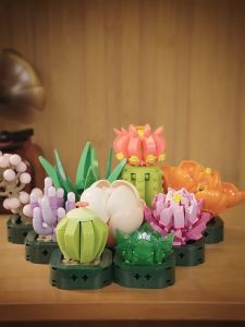 Jaki Block JK2728 Succulent Plant Bonsai Flower Gift Decoration Building Brick Seni Bunga