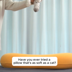 Memory Foam 0 Pressure Cat Belly Pillow Slow Rebound Wrapping Feeling Breathable Skin Friendly Fabric Cute Design Pillow