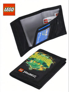 LEGO Childrens Wallet Card Holder Student Coin Purse Money Clip Boys Elementary School Kids Cartoon Ninja Design 10103