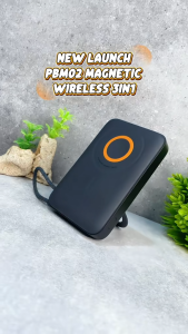JOYROOM PBM02 Powerbank Magnetic Wireless 3in1 Built-in Cable Type C Fast Charging 22.5W 10000mAh