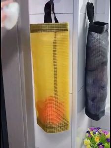 Fmart Kitchen Mesh Garbage Bag Organizer Dispenser Trash Bags Holder Trash Bag Storage Bag
