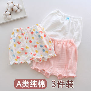 ฤดูร้อน ไม้ไผ่ ผ้าฝ้าย เด็กผู้หญิง กางเกงขาสั้น Thin Pure ผ้าฝ้าย ลูกไม้ ตัดสามในสี่ กางเกง โคมไฟ กางเกง เสื้อผ้าเด็ก เสื้อผ้ากลางแจ้ง